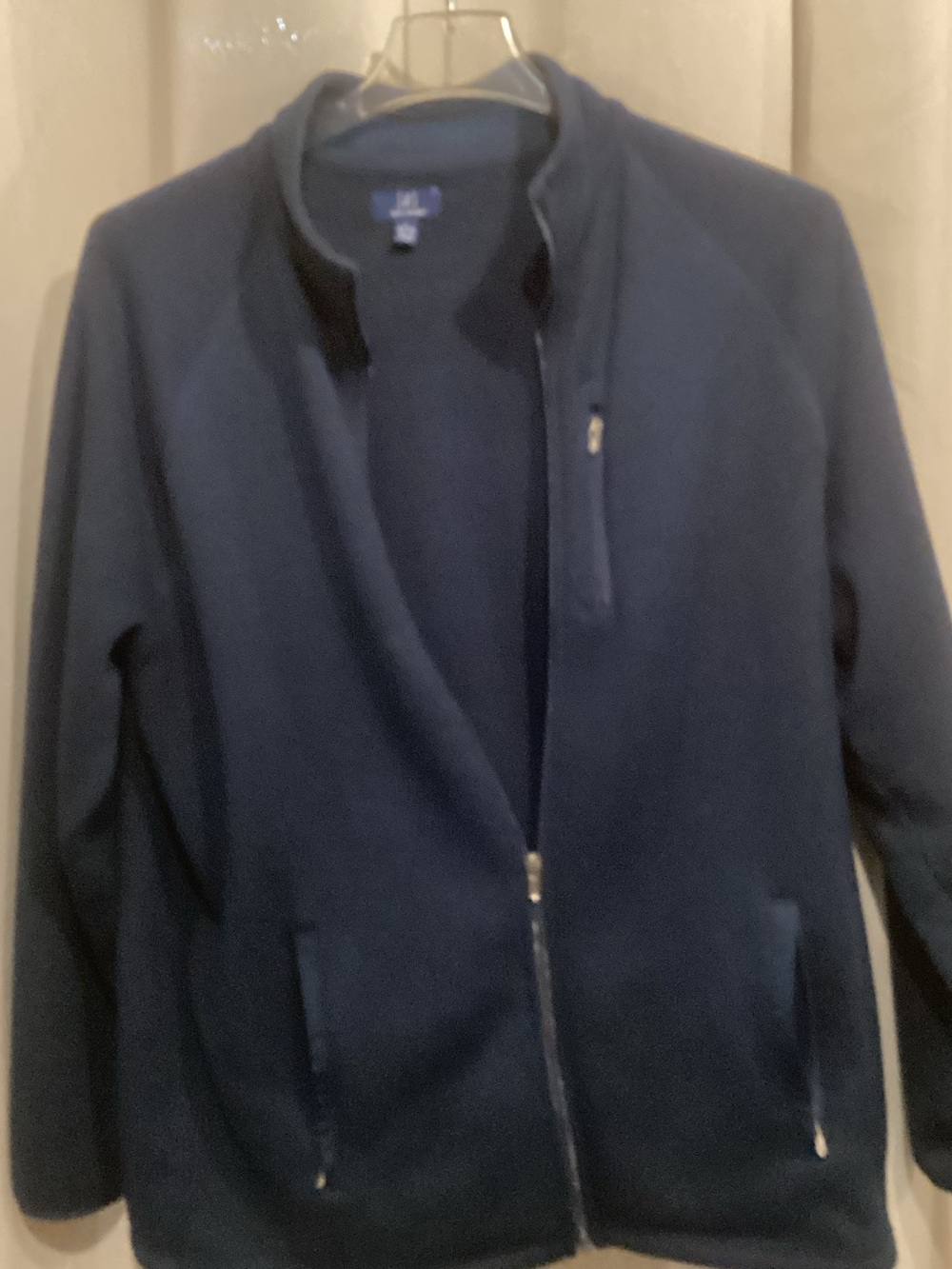 Men's Navy Performance Fleece Zip Front Jacket